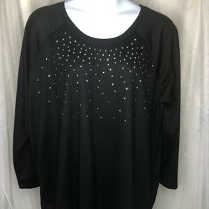 DG2 Diane Gilman Women's Sweater Black Sequins